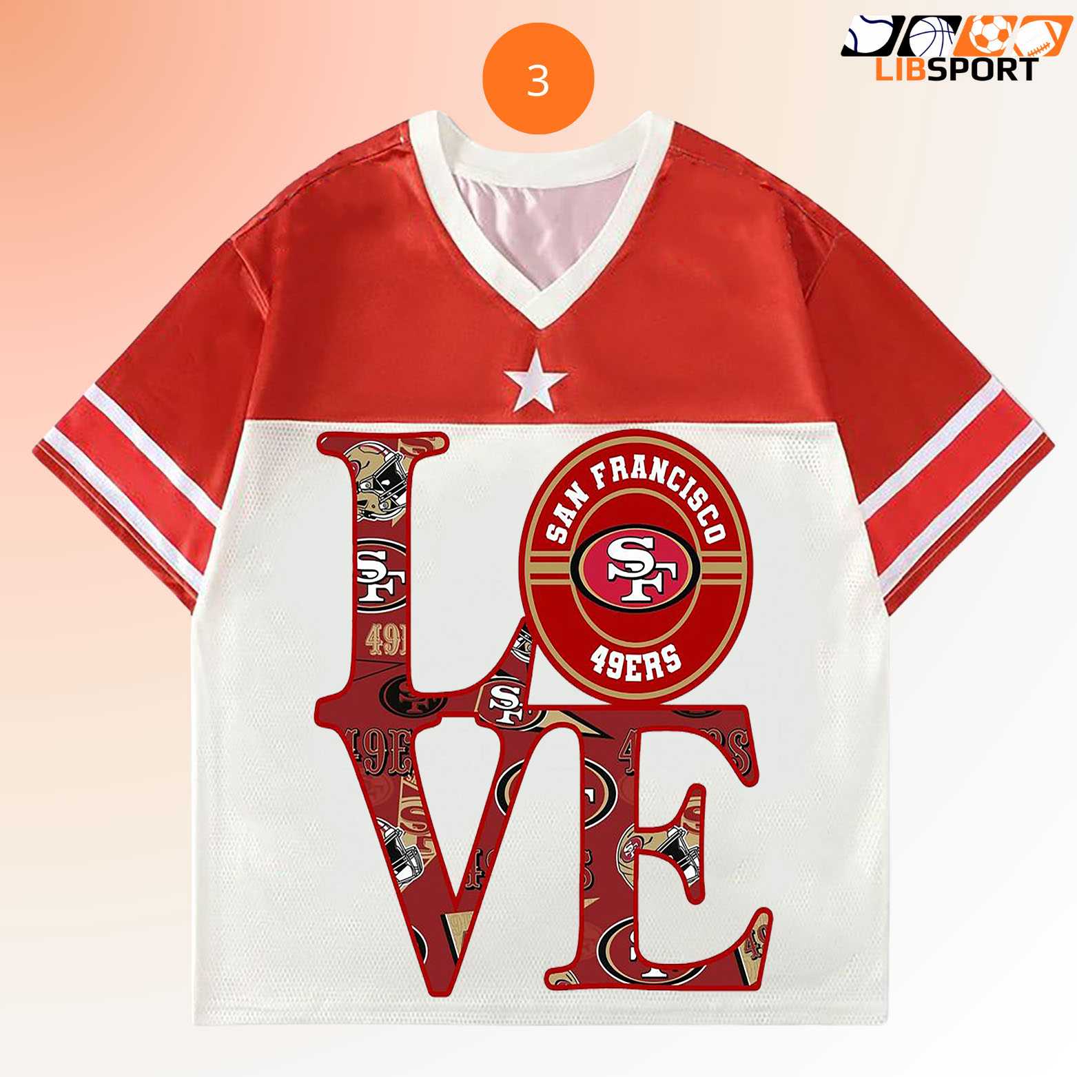 San Francisco 49ers Love Jersey, Nfl Heart Shirt, Gamewear Unisex Tee